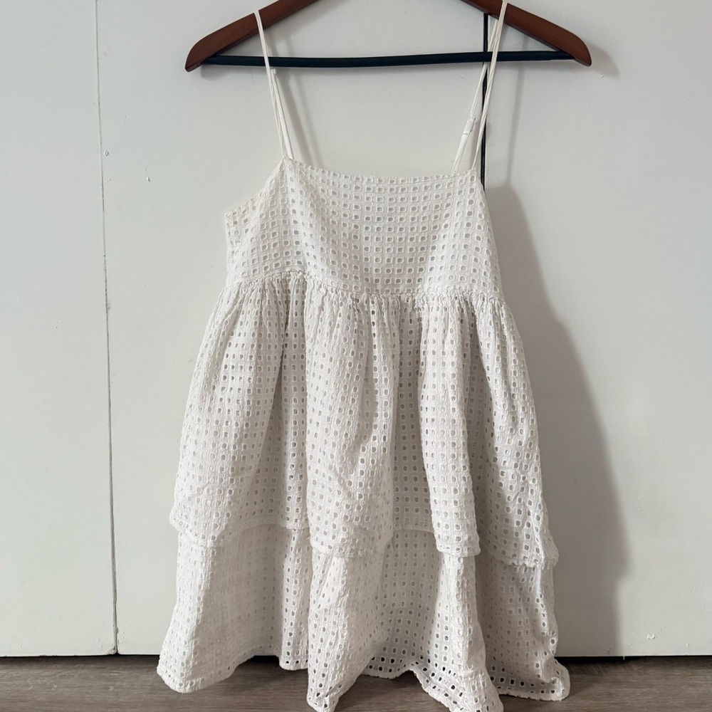 Urban Outfitters White Eyelet Mini Dress